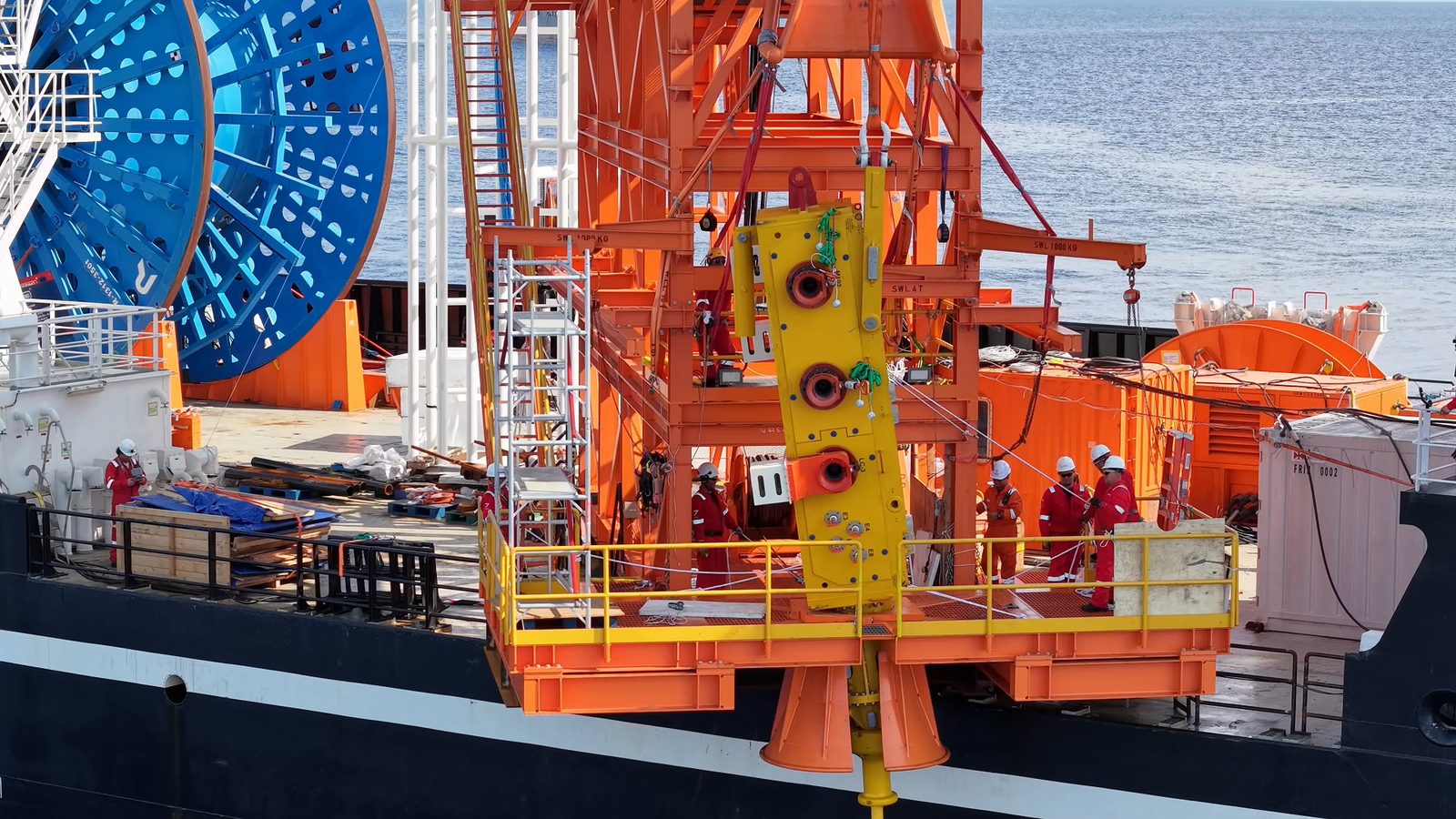 Reel and rigging equipment on the back deck
