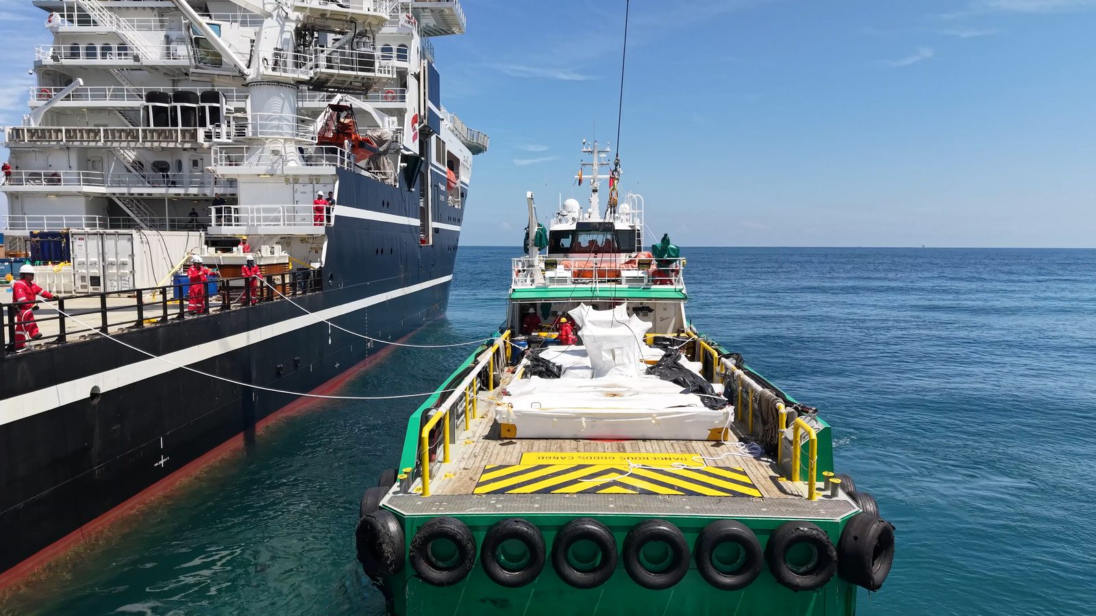Offshore support vessel deck from above